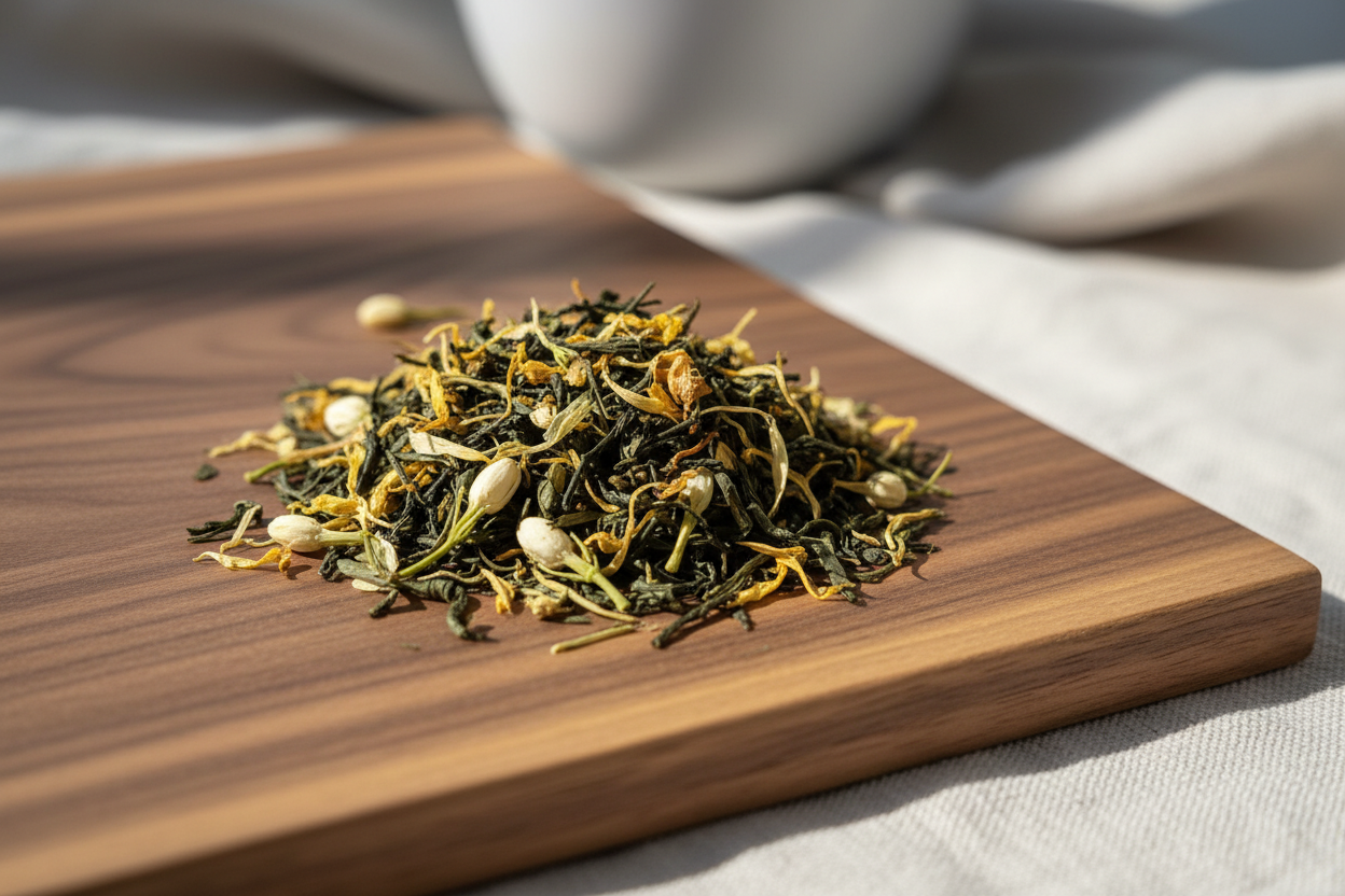 Jasmine Flower Green Tea blend - tea focused