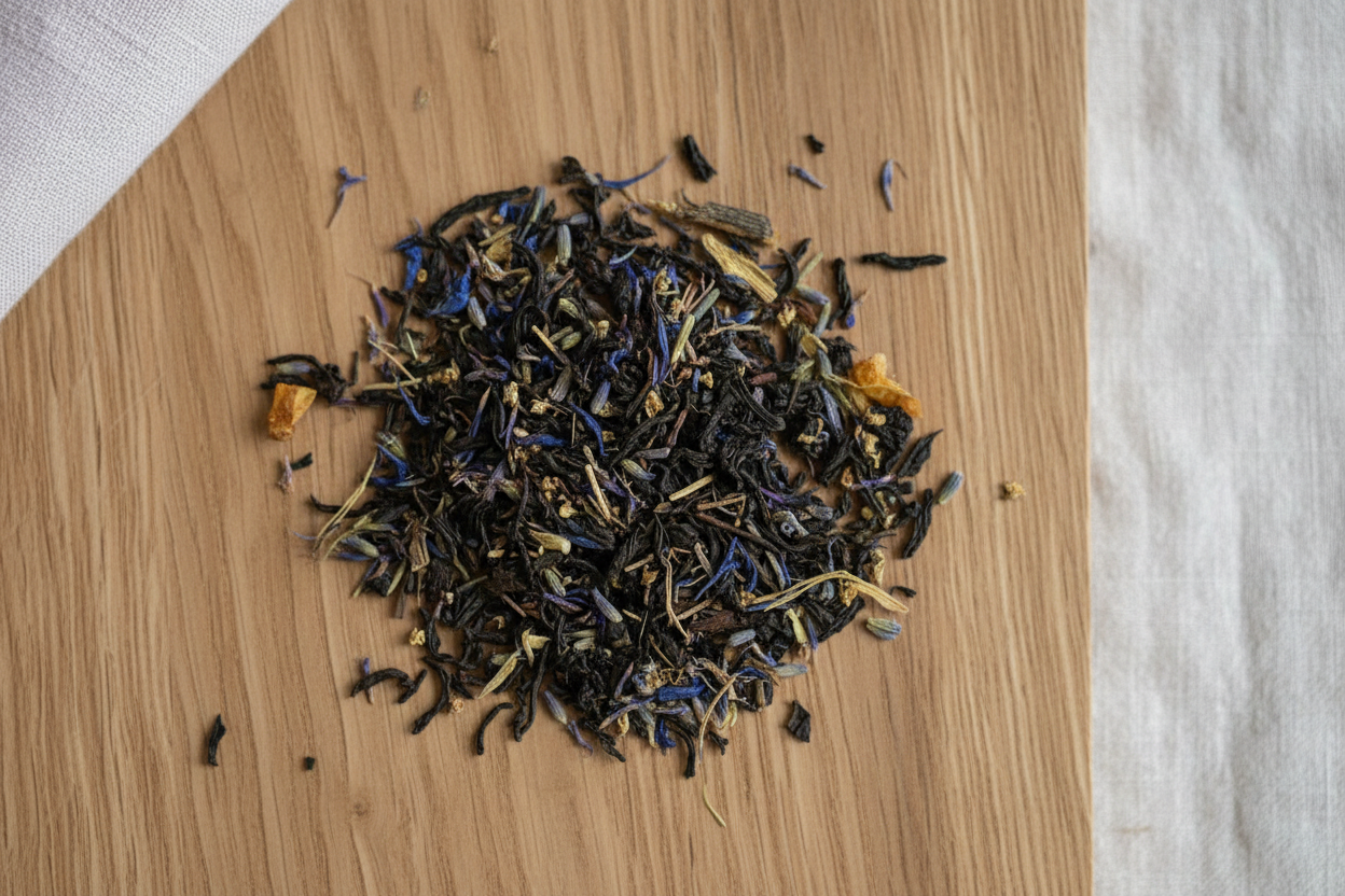 Lavender Citrus Earl Grey tea blend with Japandi styling
