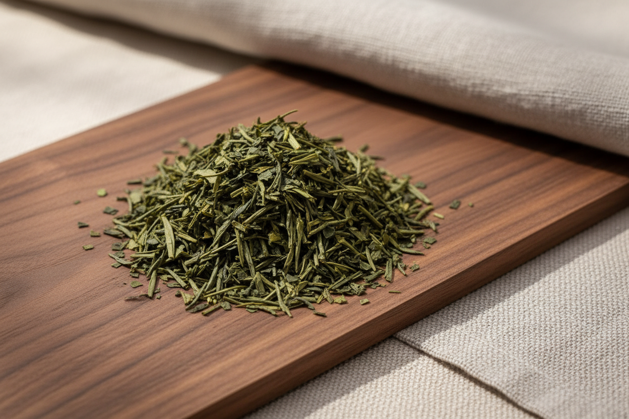 Sencha green tea blend with Japandi styling